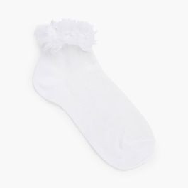 Kurze Socken mit Pünktchenbund Weiß