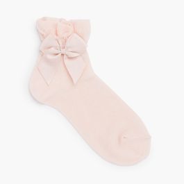 Festliche Socken mit Tüllbund und Schleife Nude