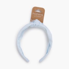 Haarband mit Knoten und Punkten Himmelblau