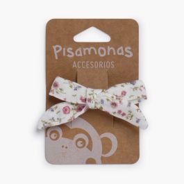 Haarspange mit Schleife und Liberty-Blumen Rosa