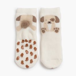 Rutschfeste Socken mit Hund und Pompon Cava