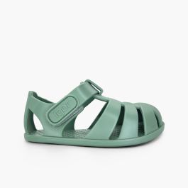 Nemo Jelly-Sandalen mit dünner Sohle und Klettverschluss Matcha Grün