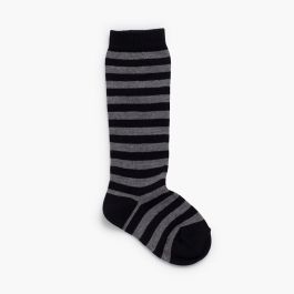 Hohe Socken mit Bicolor-Streifen Schwarz