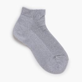 Gerippte Knöchelsocken Metallfaden Silber
