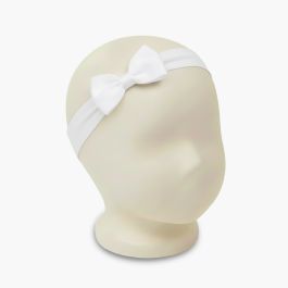 Elastisches Turban-Haarband Schleife Weiß
