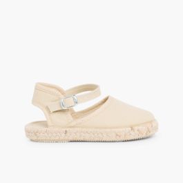 Espadrilles für Mädchen mit Schnallenverschluss Sand