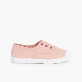 Leinwand-Sneakers ohne Schnürsenkel mit Gummispitze Make-up