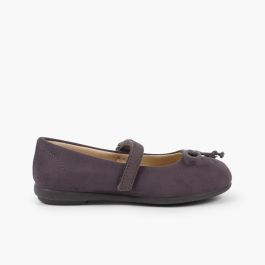 Ballerinas mit Klebeband und Band im Mercedita-Stil Grau