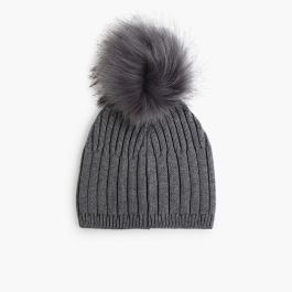 Quastenhut mit Haarbommel Grau
