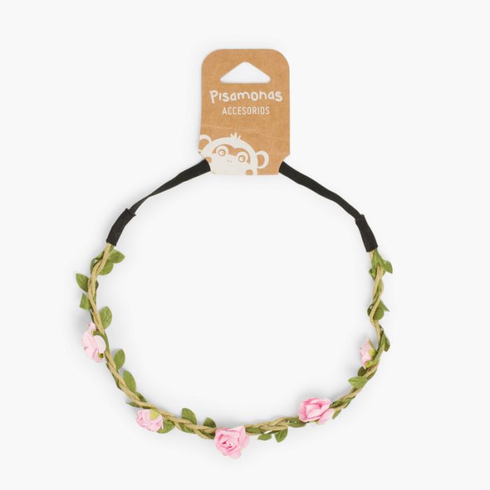Haarband mit Blumen und Lederborte