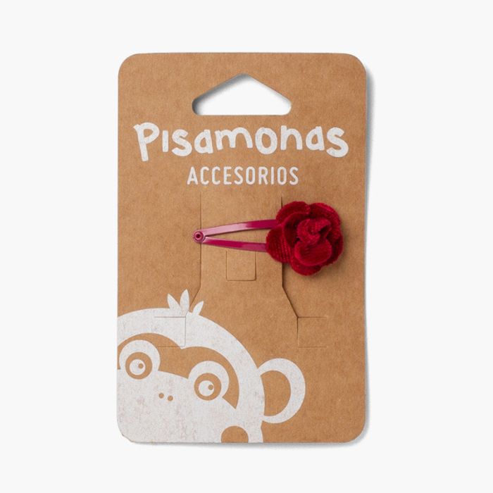 Haarnadel mit Blumen aus Samt