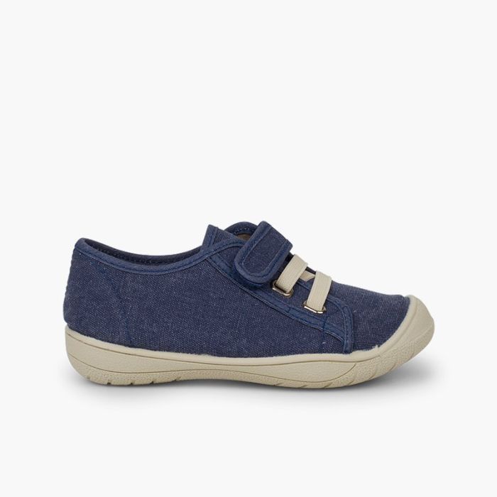 Sneaker für Kinder mit Klebebandverschluss und elastischer Kordel