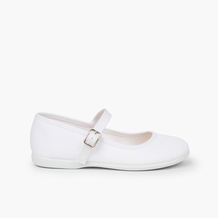 Riemchenballerinas aus Canvas für Mädchen mit Schnalle