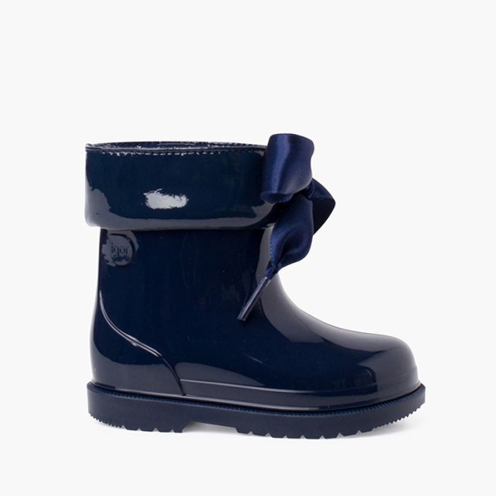 Gummistiefel für Mädchen mit niedrigem Schaft aus Lackleder und Schleife