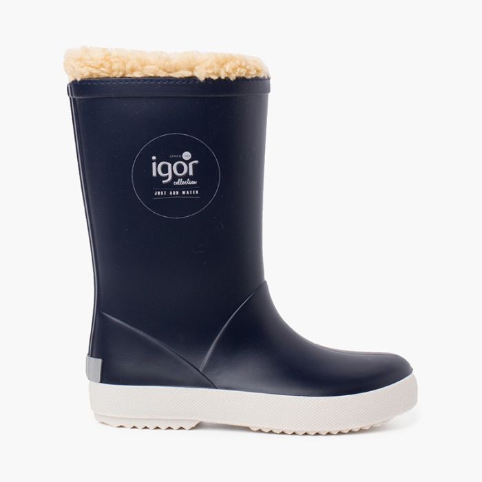 Gummistiefel mit Lammfell-Innenfutter für Jungen