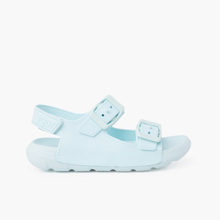 Sandalen mit Doppelriemen EVA-Sohle in Farben und Klettverschluss