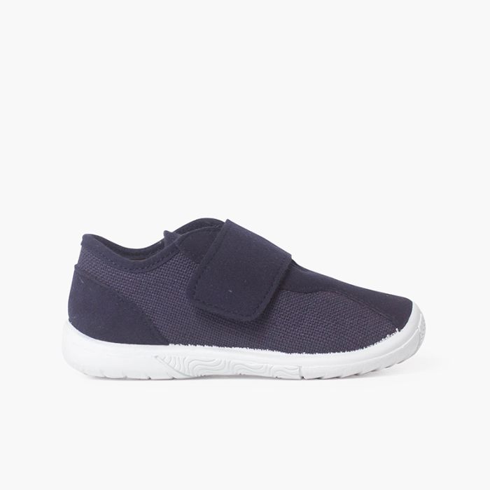Leinen- und Nobutex-Sneakers mit Klettverschluss
