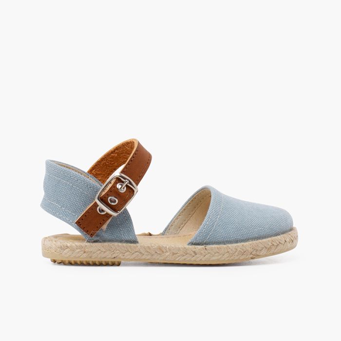 Espadrilles mit Riemen im Lederstil aus recyceltem Canvas