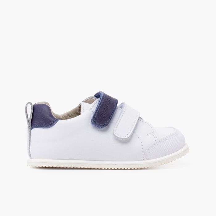 Ledersneakers mit doppeltem Klettverschluss in Farben