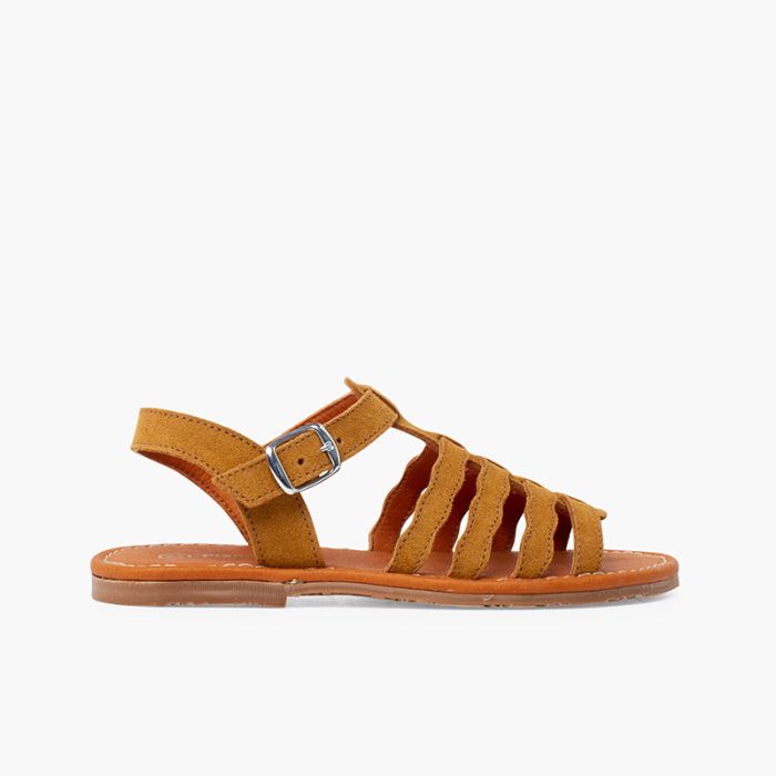 Gladiatorensandalen aus Wildleder mit Schnalle