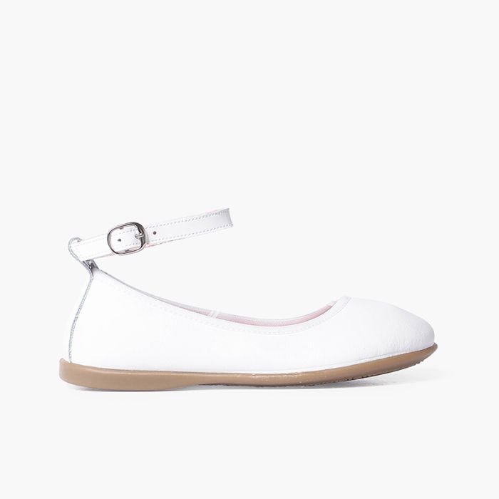 Ballerinas aus Leder mit elastischem Verschlussarmband