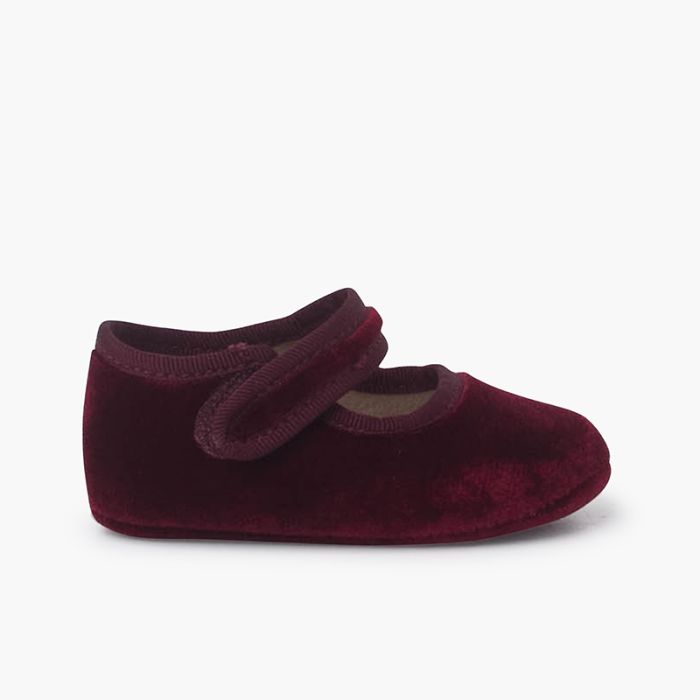 Baby-Mary Janes aus Samt mit Klettverschluss