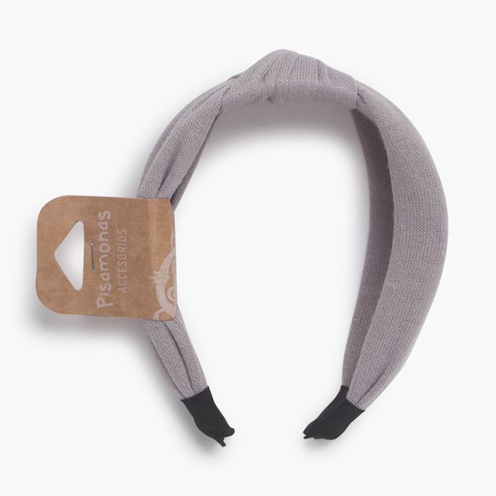Breites Stirnband aus Wolle mit Knoten