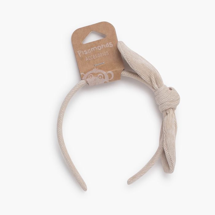 Stirnband mit seitlichem Schleife aus Mikrocordstoff