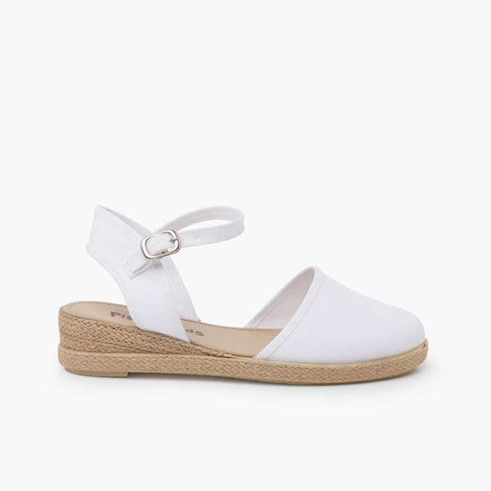 Espadrilles mit Keilabsatz Riemenverschluss und Schnalle