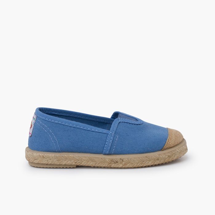 Espadrilles mit zentralem Elastikband und Jutefront