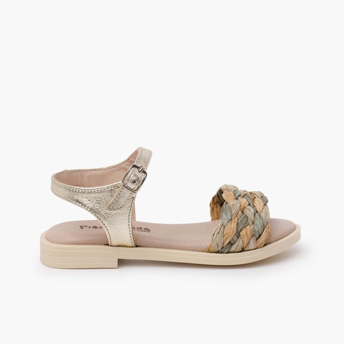 Sandalen mit geflochtenem Riemen und Schnalle