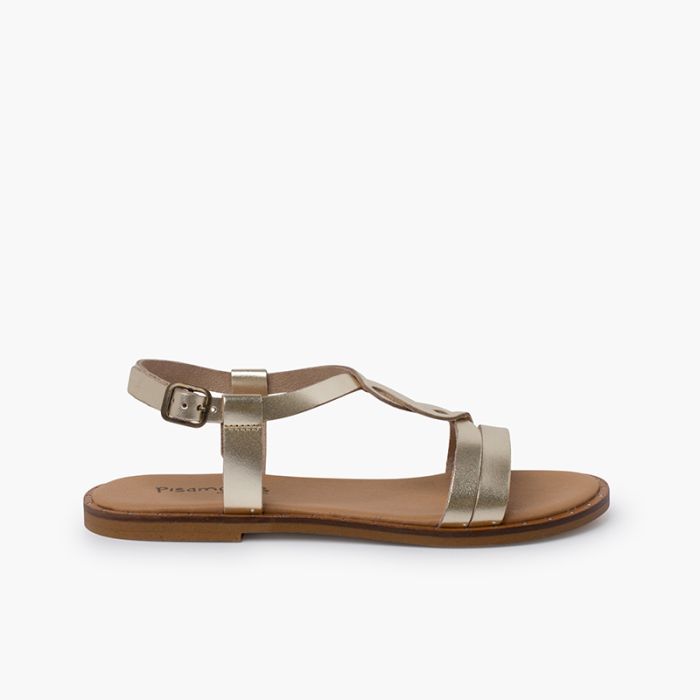 Sandalen mit zentralem geflochtenem Riemen