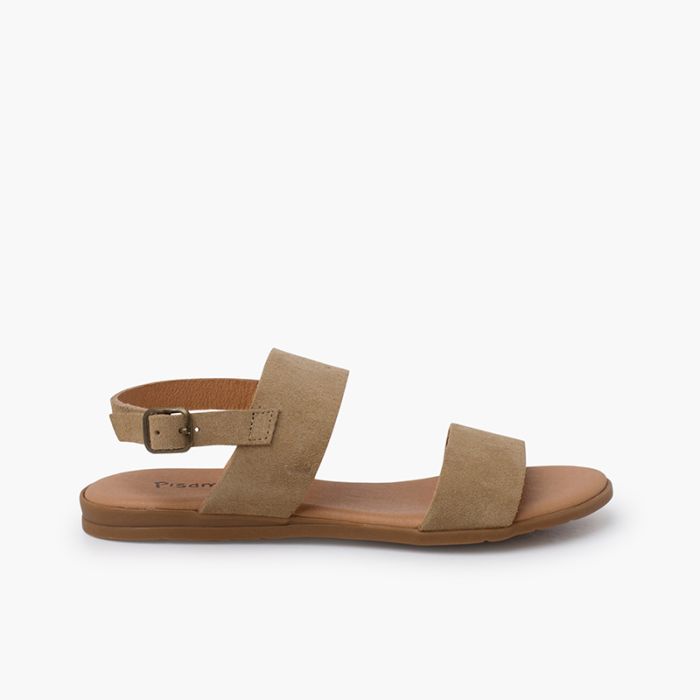 Sandalen mit breiten Wildlederriemen