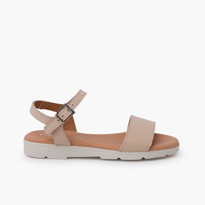 Ledersandalen mit strukturiertem Gel-Innensohlen