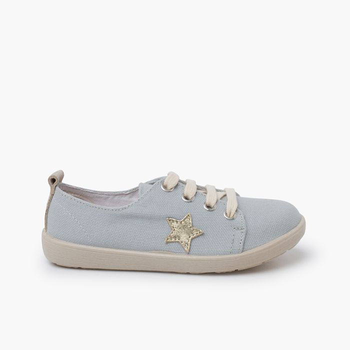 Leinen-Sneakers mit Sternenmuster