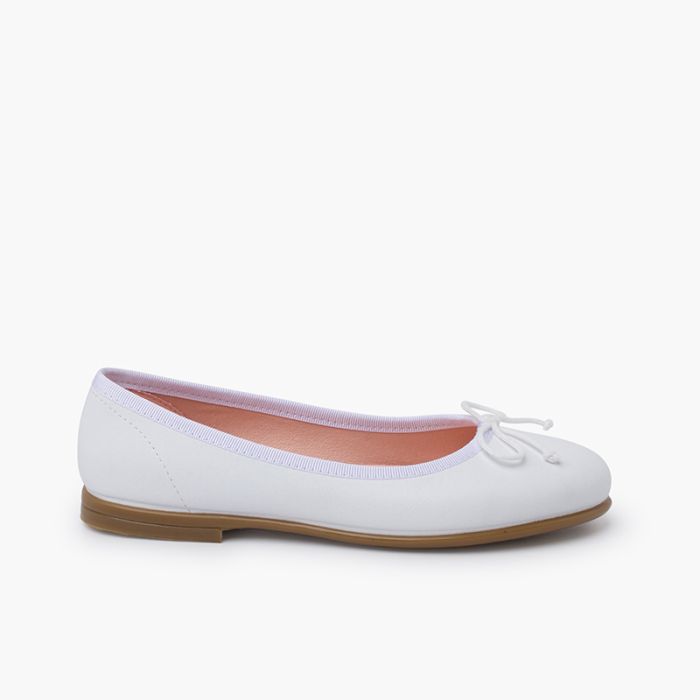 Soft-Leder-Ballerinas für festliche Anlässe mit Schleife