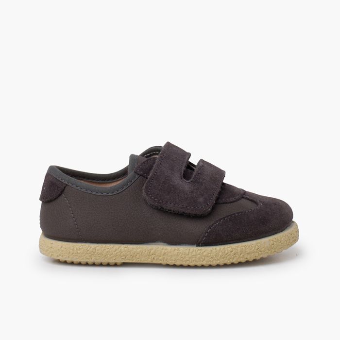Vegan-Ledersneakers mit Klettverschluss
