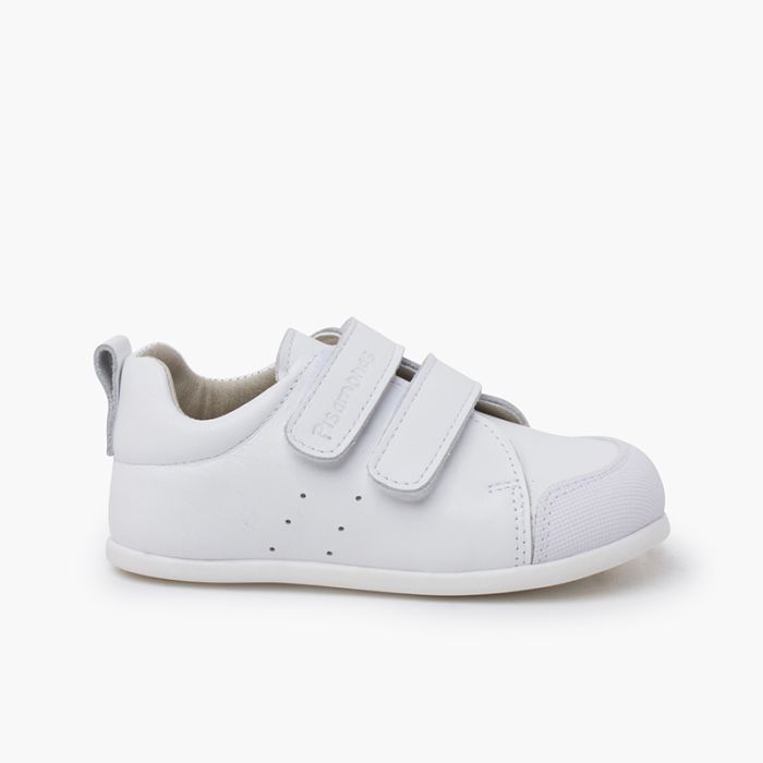Weiche Leder-Sneaker mit doppeltem Klettverschluss