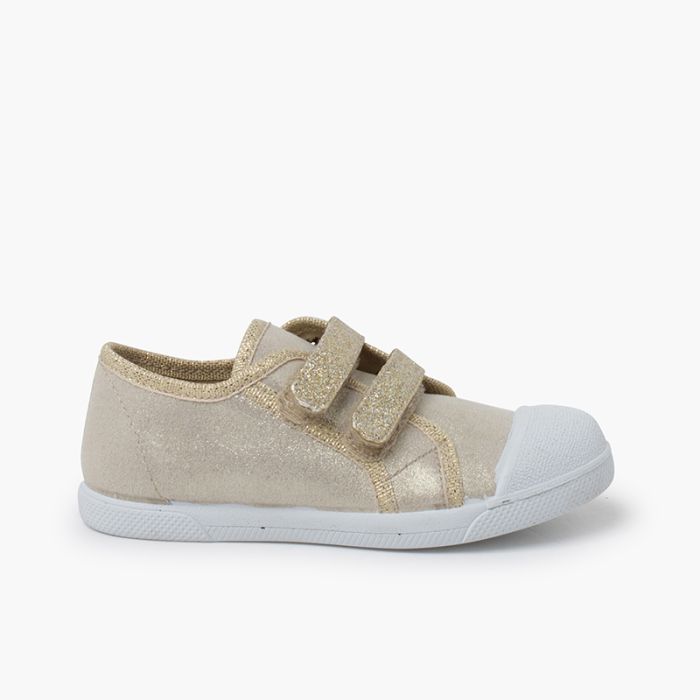Weiche glitzernde Sneaker mit doppeltem Klettverschluss