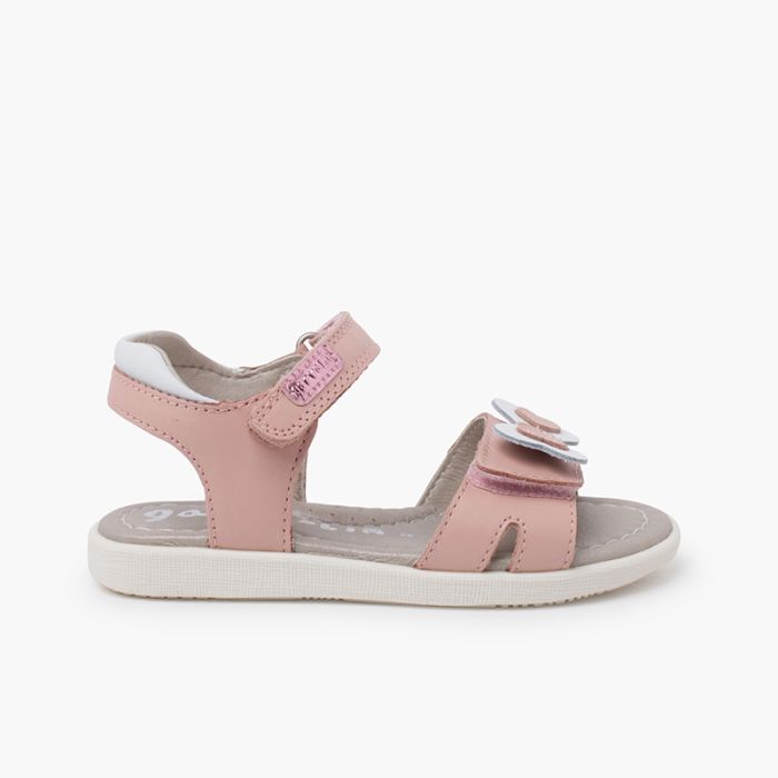 Garvalin Sandalen mit Klettverschluss und Herzschleife