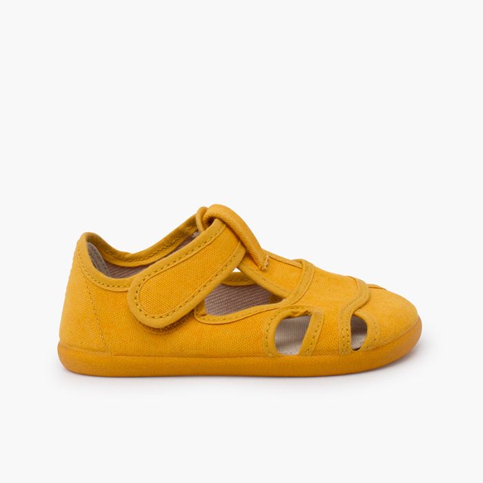 Barefoot-Sandalen aus gewaschener Canvas für Jungen