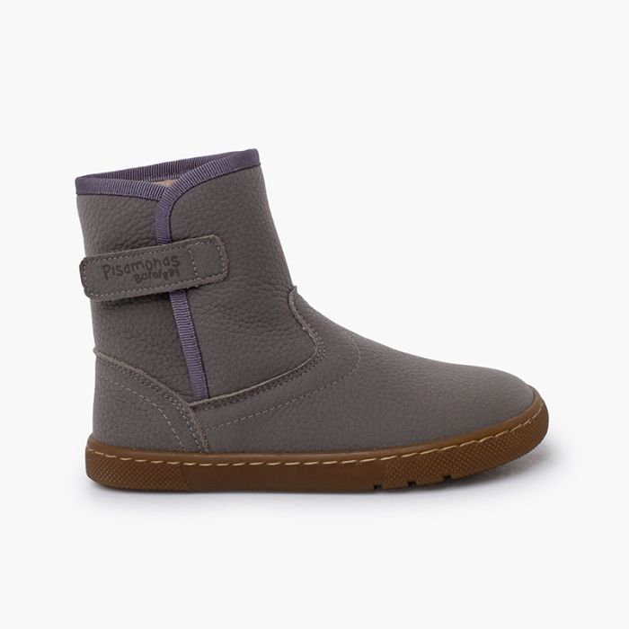 Barfußstiefel Leder mit schafsfellähnlichem Futter