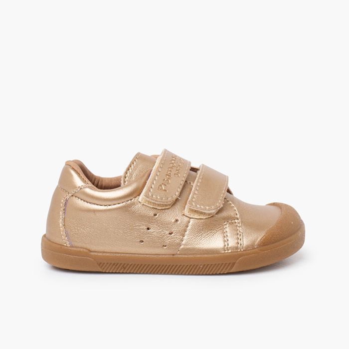Weiche Barefoot-Sneaker veganem Leder Metallicfarben