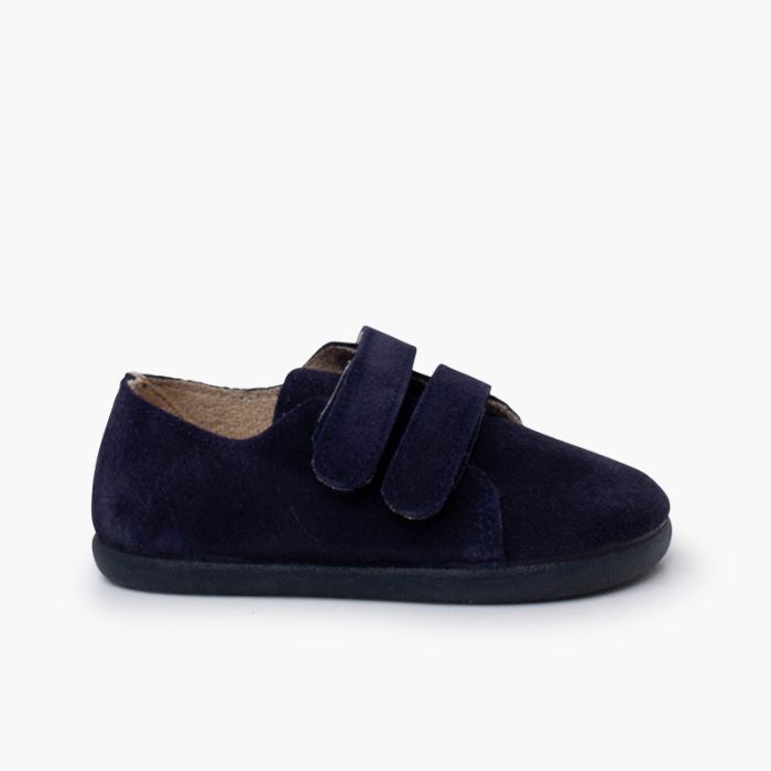 Barefoot-Sneaker Veloursleder doppeltem Klettverschluss