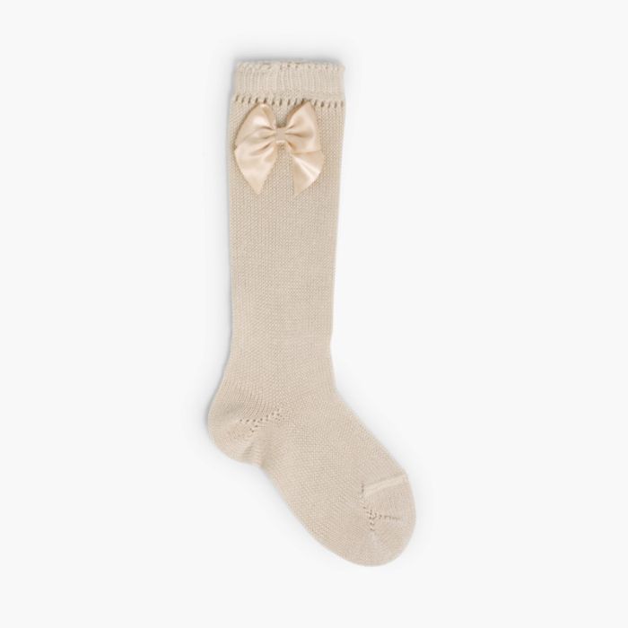 Condor Perlé hohe Socken mit Schleife