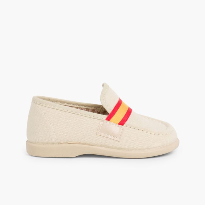 Mokassins Jungen aus Stoff mit Spanische Flagge