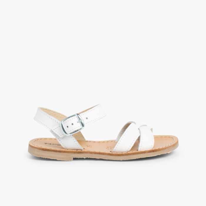 Sandalen Mädchen Glattleder gekreuzt