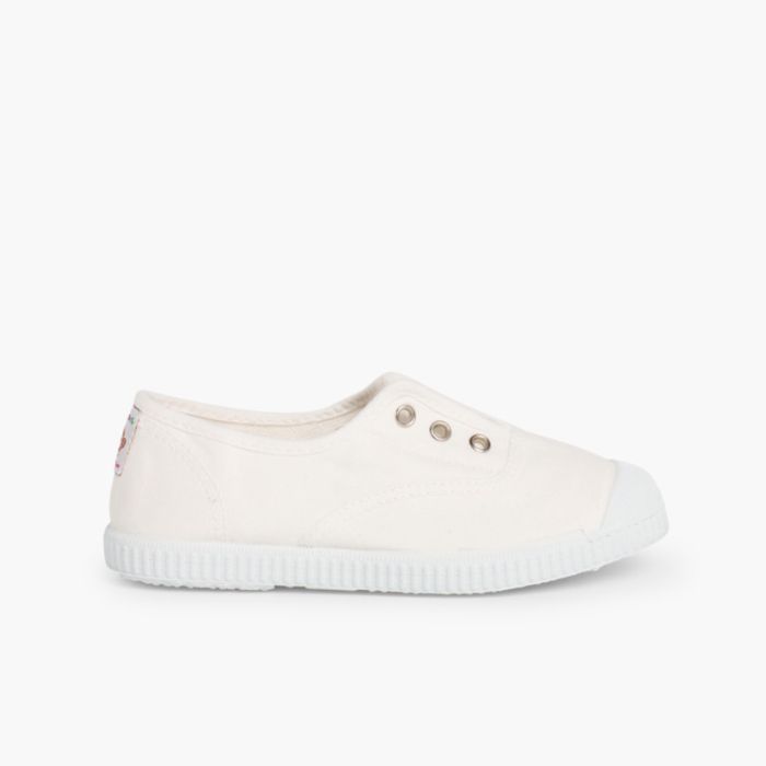 Leinwand-Sneakers ohne Schnürsenkel mit Gummispitze