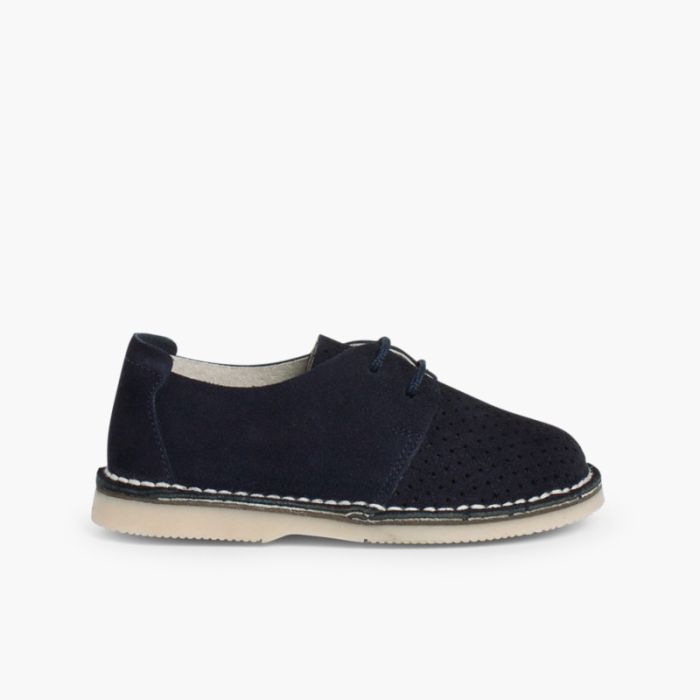Blucher Velourslederschuh mit Hacken