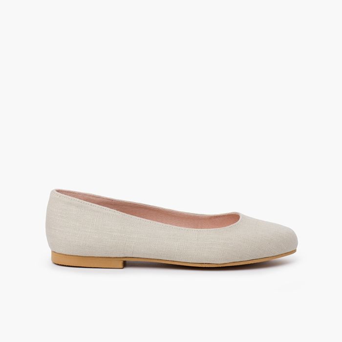 Ballerinas mit eleganter Sohle aus Leinen